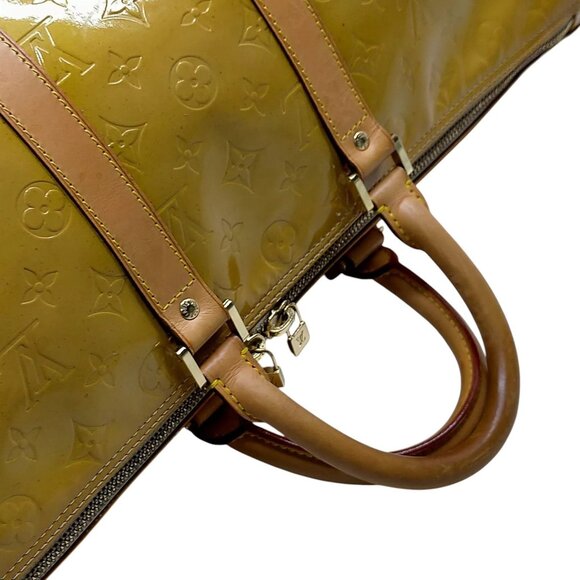 309591BJ (X6) Louis Vuitton Travel Bag Mercer Boston Bag Yellow Monogram Vernis - Picture 3 of 9